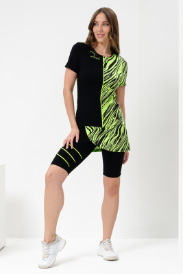 Костюм 67078 черный+зеленый водросли