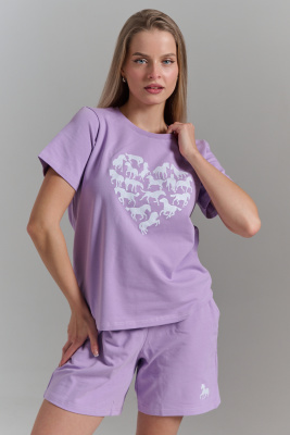 8566 Костюм женский сирень+сердце лошади